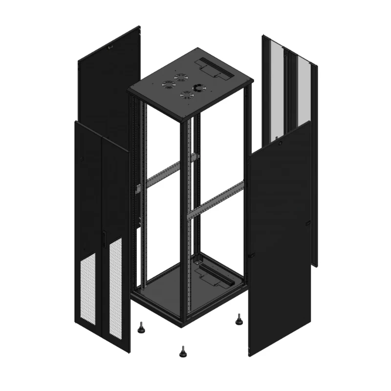 Gigamedia Vloer patchkast AV dubbel PER AR dubbel VER 19" 42HE 600x800mm Zwart GGM 704268PPDPVD