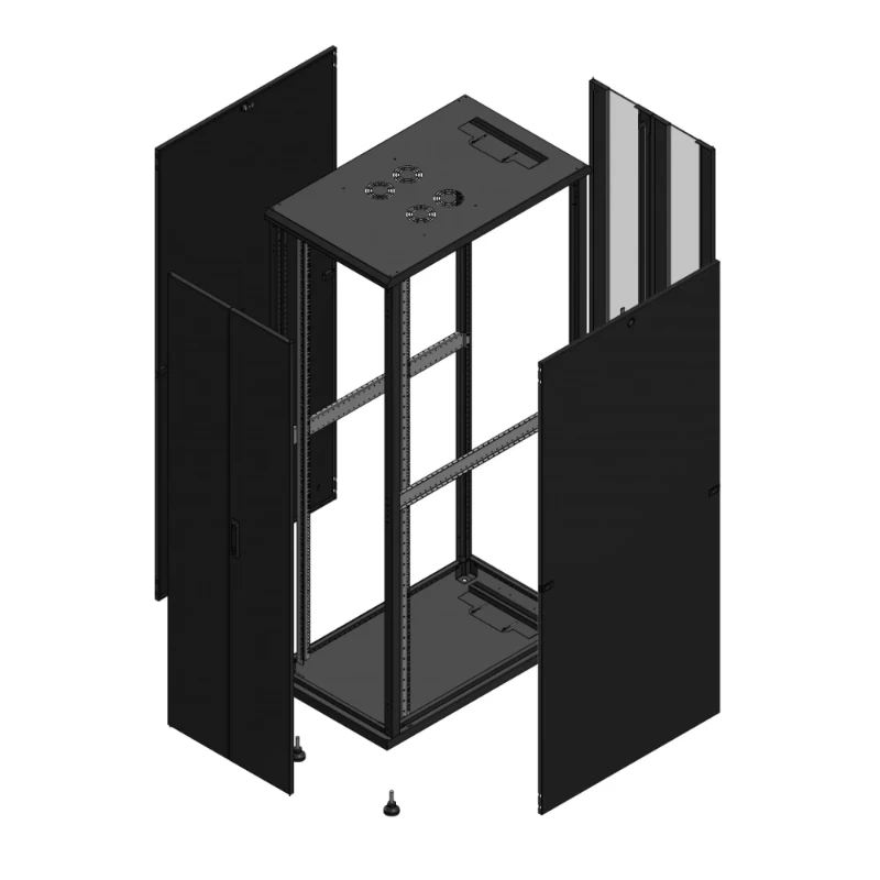 Gigamedia Vloer patchkast AV dubbel TOL AR dubbel VER 19" 42HE 600x1000mm Zwart GGM 7042610PTDPVD