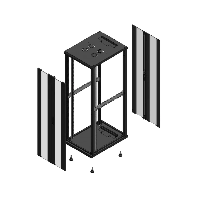 Gigamedia Vloer patchkast AV dubbel VER AR dubbel VER EX 19" 36HE 600x800mm Zwart GGM 703668PVDPVDEX