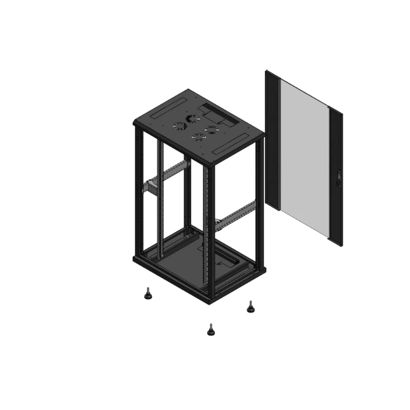Gigamedia Vloer patchkast SP AR enkel VER EX 19" 26HE 800x600mm Zwart GGM 702686SPPVSEX