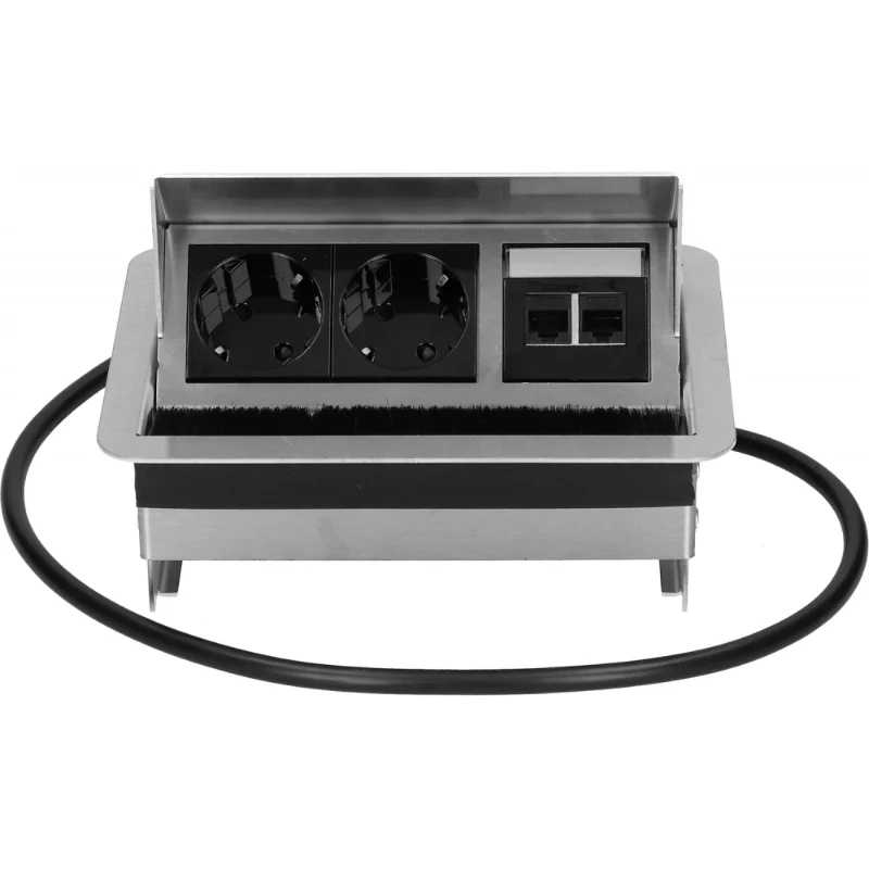 OCS Rhodos 2x 230V RA + 1x Cat6U 1m GST zwart