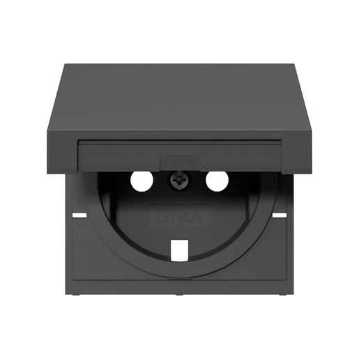Gira System 55 afdekking wandcontactdoos ra kd zwart m 4922005