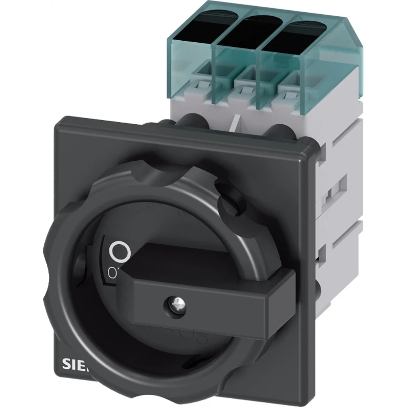 Siemens Load disconnector 3LD3 Iu 16 A Main switch 3-pole Rated operating capacity at AC-23 A at 400V 7.5kW Front plate mounting Basic switch with Central