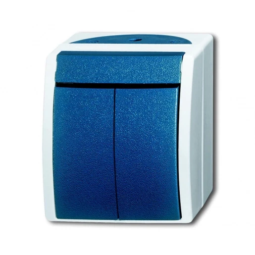 ABB Busch-Jaeger Ocean tekstpulsdrukker dubbel opbouw serie drukcontact Drukknop Mat wit RAL 9010 2CKA001484A0379