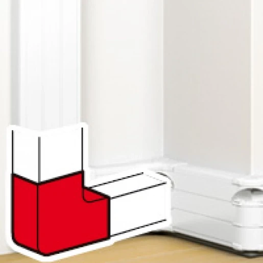 Legrand DLP platte hoek wandgoot met deksel 180x50mm Halogeenvrij Kunststof wit RAL 9003 075646