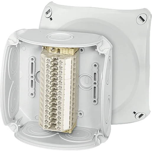 Hensel Kabeldoos IP66 met 14x Rijgklem 0,75-4mm² BM3 130x130x77 Grijs