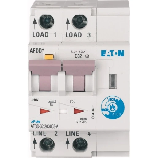 Eaton Vlamboogbeveiligings component AFDD 32A 2P C-KAR 30MA