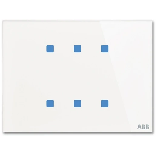 ABB Busch-Jaeger Tacteo Glas aanraaksensor KNX 6-voudig wit met tekstv IP20 2CKA006300A1582