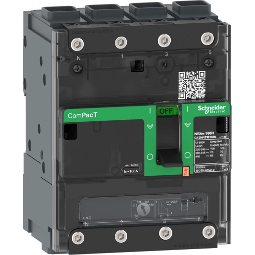 Schneider Electric NSXM100N 50KA AC 4P3D 100A TMD ELINK