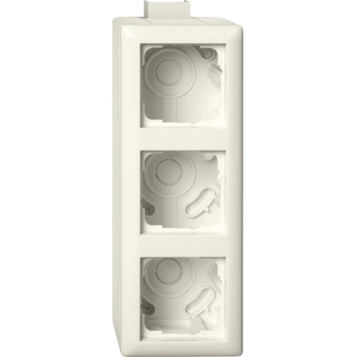 Gira Standaard 55 Opbouwbehuizing + afdekraam 3-voudig wit Horizontaal en verticaal 105301