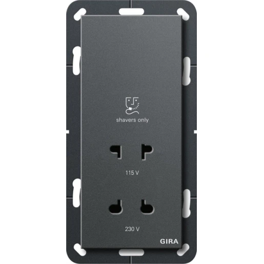Gira System 55 Scheerwandcontactdoos inbouw 230V antraciet 282028