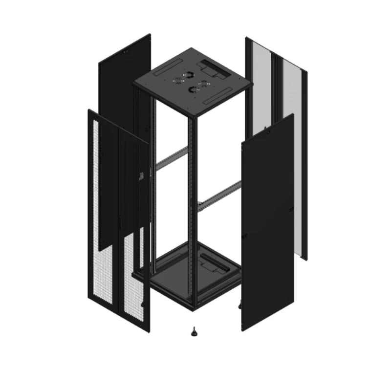 Gigamedia Vloer patchkast AV dubbel PER AR dubbel VER 19" 47HE 800x800mm Zwart GGM 704788PPDPVD