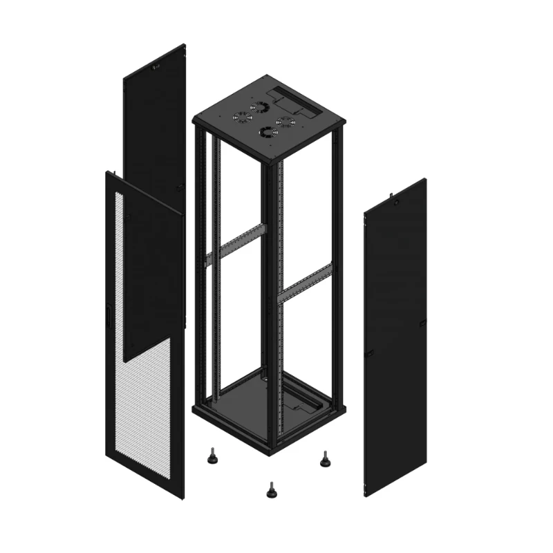 Gigamedia Vloer patchkast AV enkel PER SP 19" 42HE 600x600mm Zwart GGM 704266PPSSP