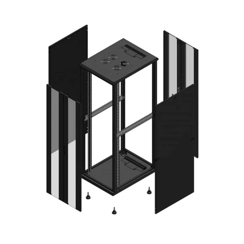 Gigamedia Vloer patchkast AV dubbel VER AR dubbel VER 19" 36HE 600x800mm Zwart GGM 703668PVDPVD