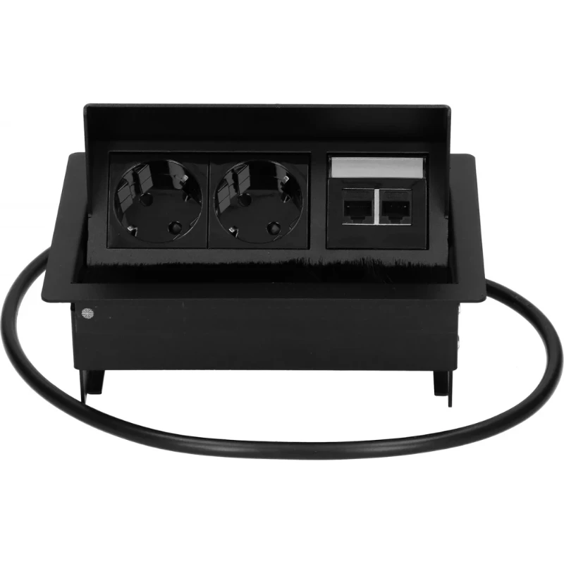 OCS Rhodos 2x 230V RA + 2x Cat6U 1m GST zwart