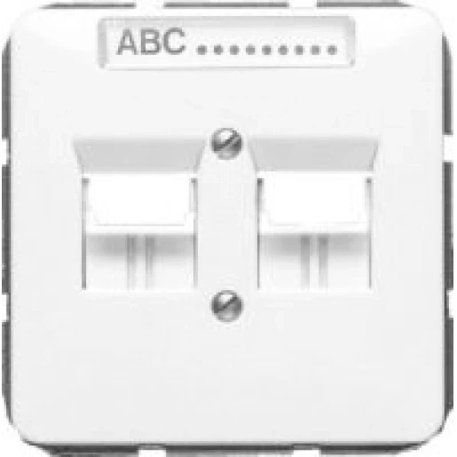 Jung CD range centraalplaat afdekking at+t cd500 Modular-Jack 2 connectoren Met label wit 569-2NAT
