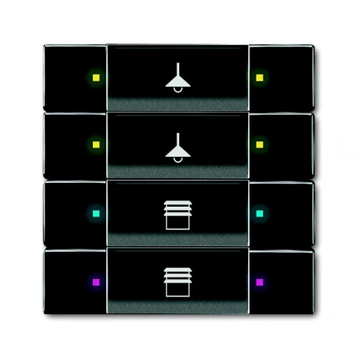ABB Busch-Jaeger KNX, Future, Carat Tastsensor multifunctioneel KNX 8-voudig antraciet met tekstv IP20 RAL 7021 2CKA006117A0209