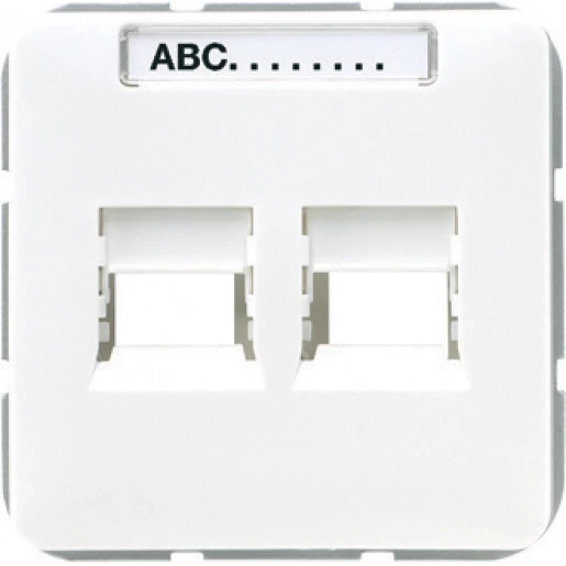 Jung CD range centraalplaat at+t cd500 Modular-Jack 2 connectoren Met label wit CD569-2ATWW