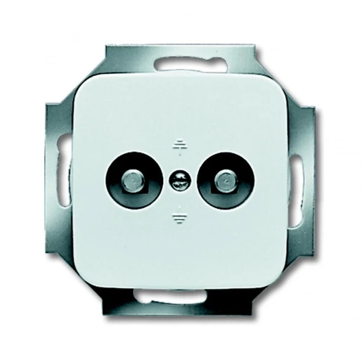 ABB Busch-Jaeger Reflex SI Aardingscontactdoos + centraalplaat contactdoos 2-voudig inbouw Glanzend wit 2CKA002495A0059