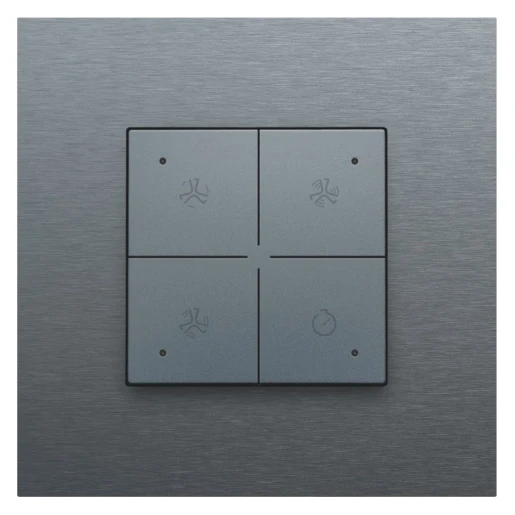 Niko Home Control Bediening ventilatie 4-voudig grijs inbouw IP20 220-52054