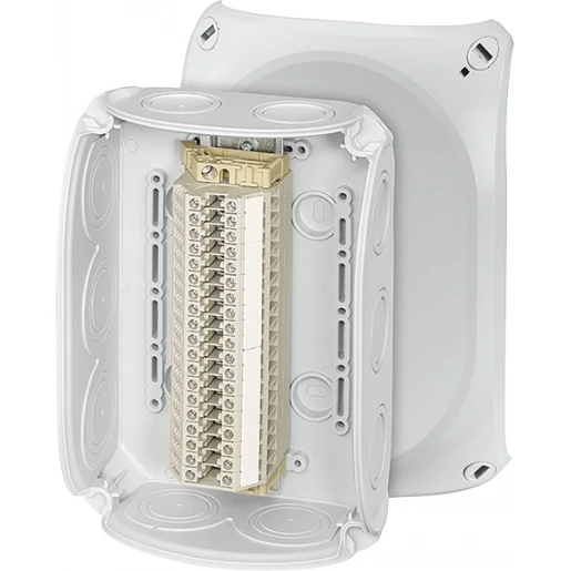 Hensel Kabeldoos IP66 met 19x Rijgklem 0,75-4mm² BM4 180x130x77 Grijs