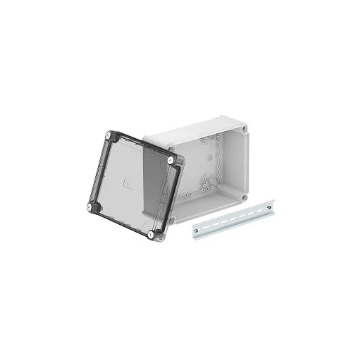 OBO KABELDOOS GESLOTEN MET HOGE TRANSPARANTE DEKSEL 240X190X115 LICHTGRIJ