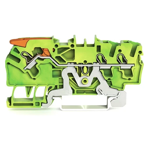 Wago 3-DRAADS AARDKLEM MET HENDEL EN PUSH-IN CAGE CLAMP 2,5MM² GROEN-GEEL