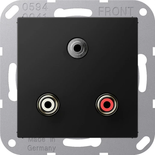 Jung A range afdekking a500 matzwart audio/jack MAA1011SWM
