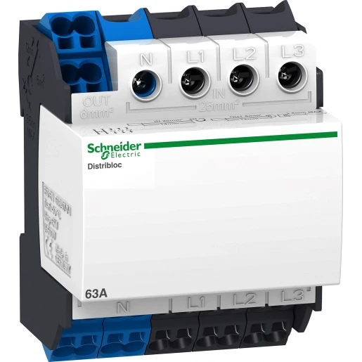 Schneider Electric Linergy DX - Distributie blok - 4P - 63A - 4 Modules - 24 gaten - Verb