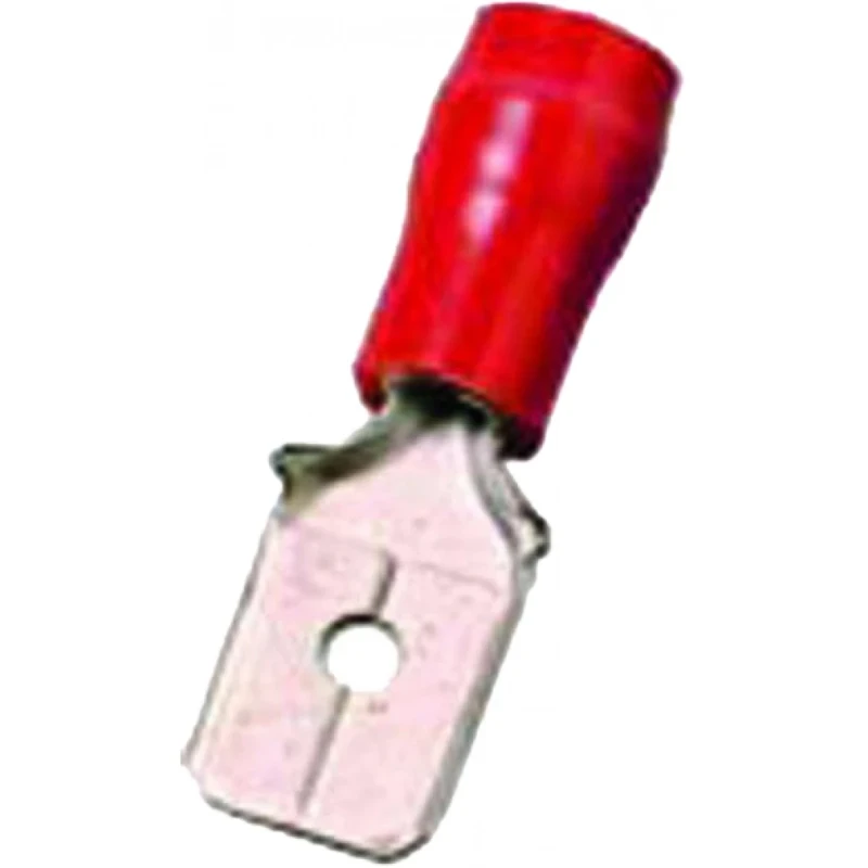 Intercable Geïs. vlaksteker 0,5-1mm2 6,3x0,8 rood Messing