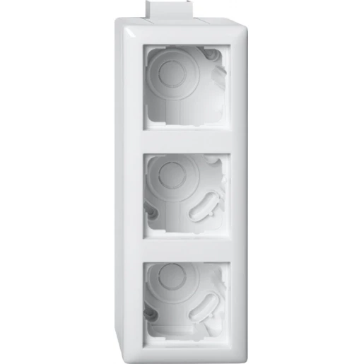 Gira Standaard 55 Opbouwbehuizing + afdekraam 3-voudig wit Horizontaal en verticaal 105303