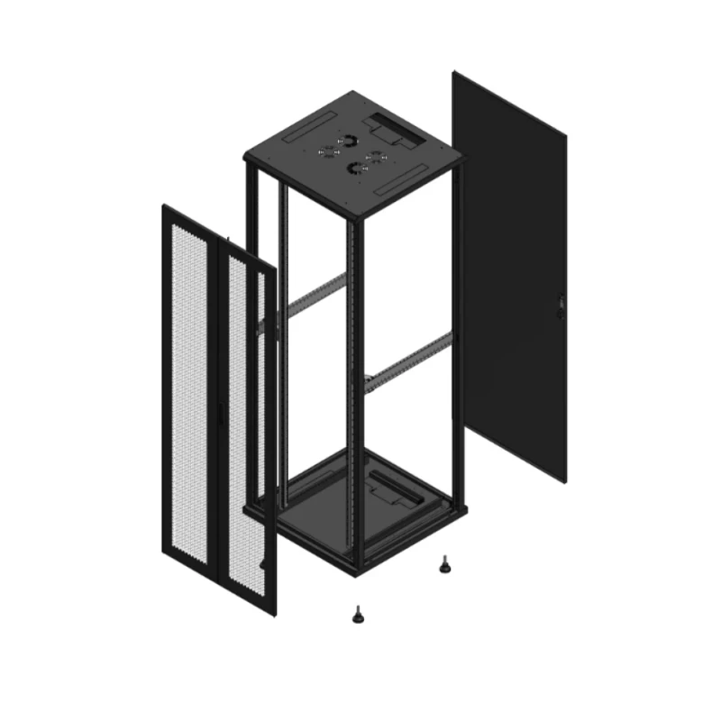 Gigamedia Vloer patchkast AV dubbel PER AR enkel TOL EX 19" 47HE 800x800mm Zwart GGM 704788PPDPTSEX