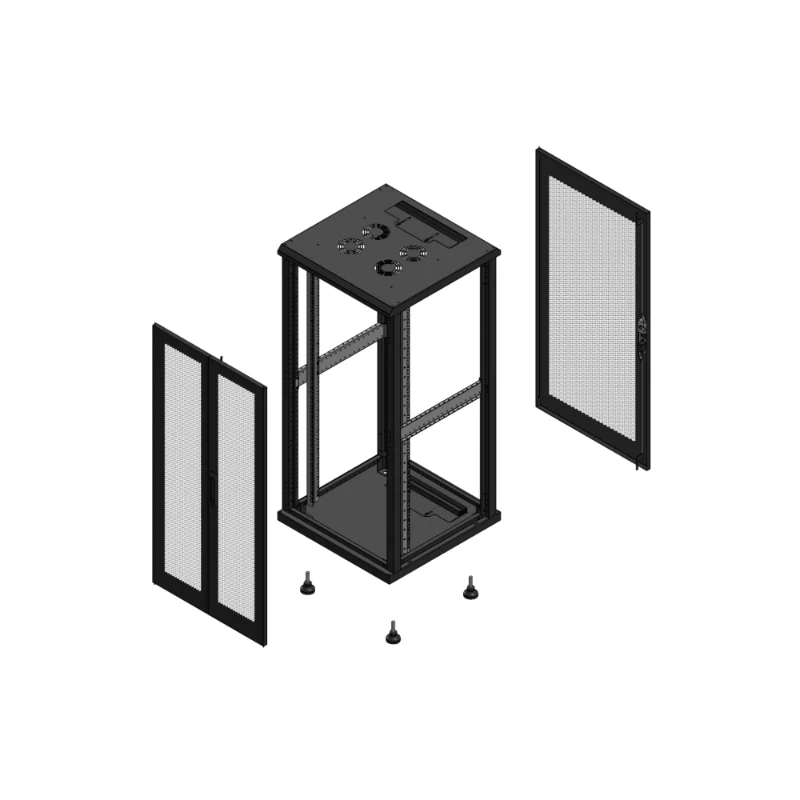 Gigamedia Vloer patchkast AV dubbel PER AR enkel PER EX 19" 26HE 600x600mm Zwart GGM 702666PPDPPSEX