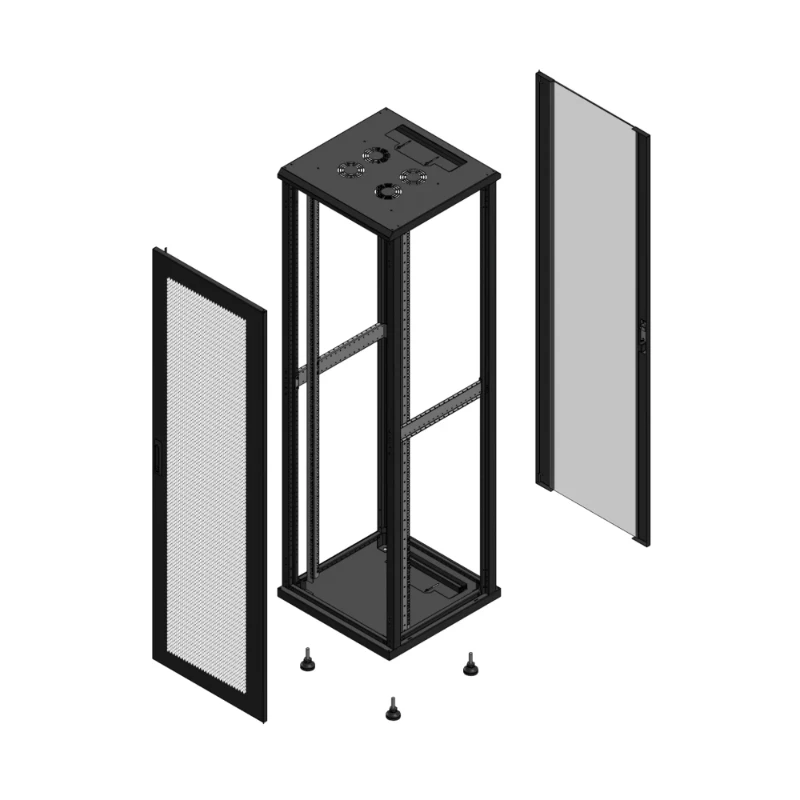 Gigamedia Vloer patchkast AV enkel PER AR enkel VER EX 19" 42HE 600x600mm Zwart GGM 704266PPSPVSEX