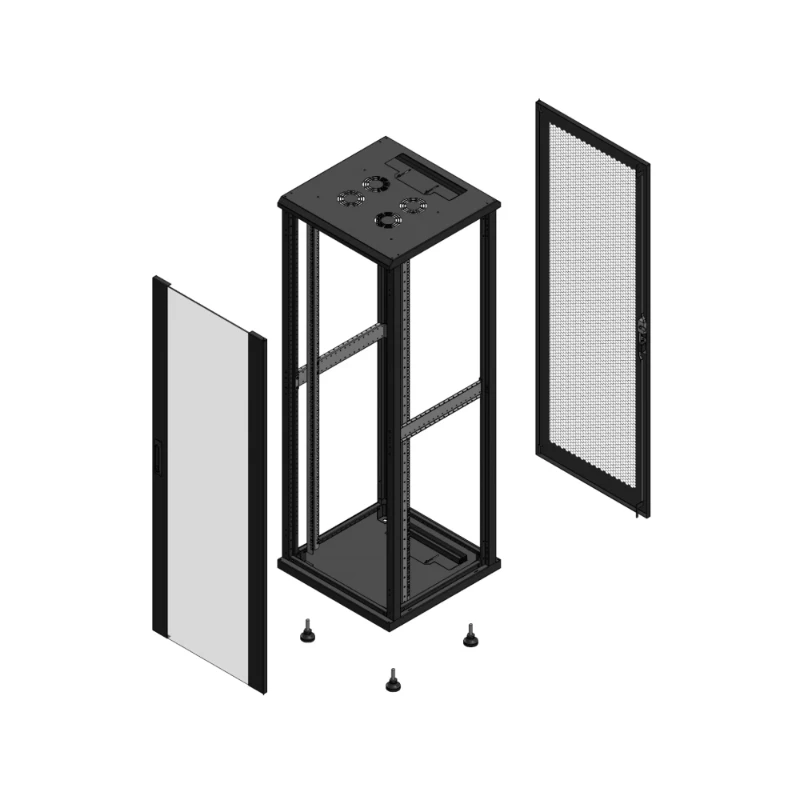 Gigamedia Vloer patchkast AV enkel VER AR enkel PER EX 19" 36HE 600x600mm Zwart GGM 703666PVSPPSEX