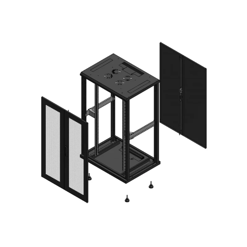 Gigamedia Vloer patchkast AV dubbel PER AR dubbel TOL EX 19" 26HE 800x600mm Zwart GGM 702686PPDPTDEX