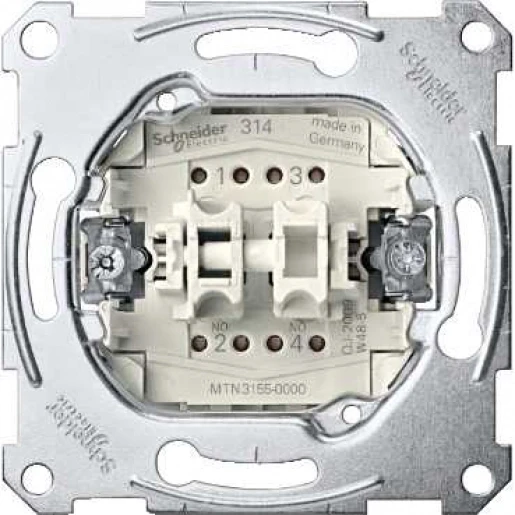 Merten Impulsdrukker sokkel dubbel opbouw serie drukcontact Wip MTN3155-0000