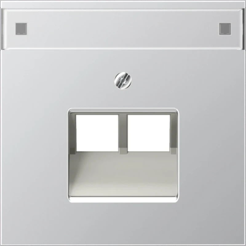 Jung LS range centraalplaat UAE/IAE 2 connectoren MetaalMet label aluminium AL2969-2NAUA