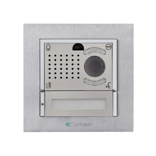 Comelit Ikall Metale deurstation VIP kit H264 1 beltoets zwart IP54 Inbouw (stucwerk) 4894HIM