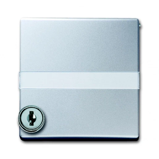 ABB Busch-Jaeger centraalplaat + kd + eenheid slot verloop voor si ip44 70x49x70mm Met tekstveld klapdeksel aluminium RAL 9006 2CKA001710A3792