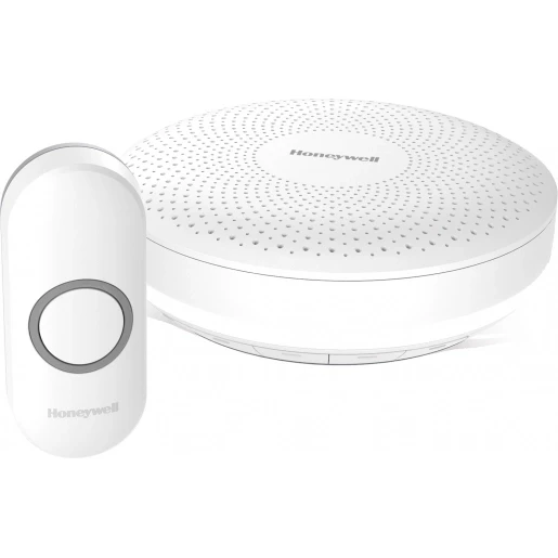 Honeywell 3 Draagbare deurbel met volumeregeling en drukknop 6V 84dB Wit 150m Draadloos DCR313N