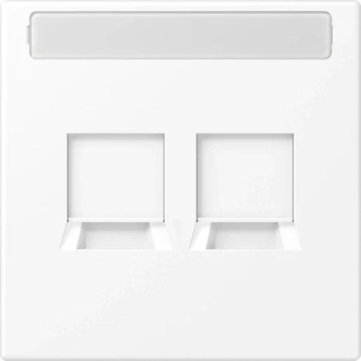 Jung LS range Afdekking LS900 Modular-Jack 2 connectoren Met label wit LS1969-25NAWEWWM