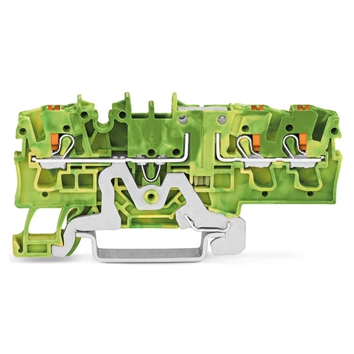 Wago 3-DRAADS AARDKLEM MET DRUKKNOP 2,5MM² GROEN-GEEL