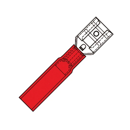 Klemko Waterdichte Föhnvlakstekerhuls 6,3x0,8mm voor 0,5-1,5 mm²