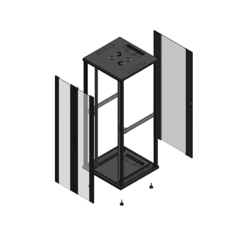 Gigamedia Vloer patchkast AV dubbel VER AR enkel VER EX 19" 42HE 800x800mm Zwart GGM 704288PVDPVSEX