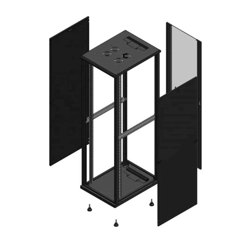Gigamedia Vloer patchkast SP AR enkel VER 19" 42HE 600x800mm Zwart GGM 704268SPPVS