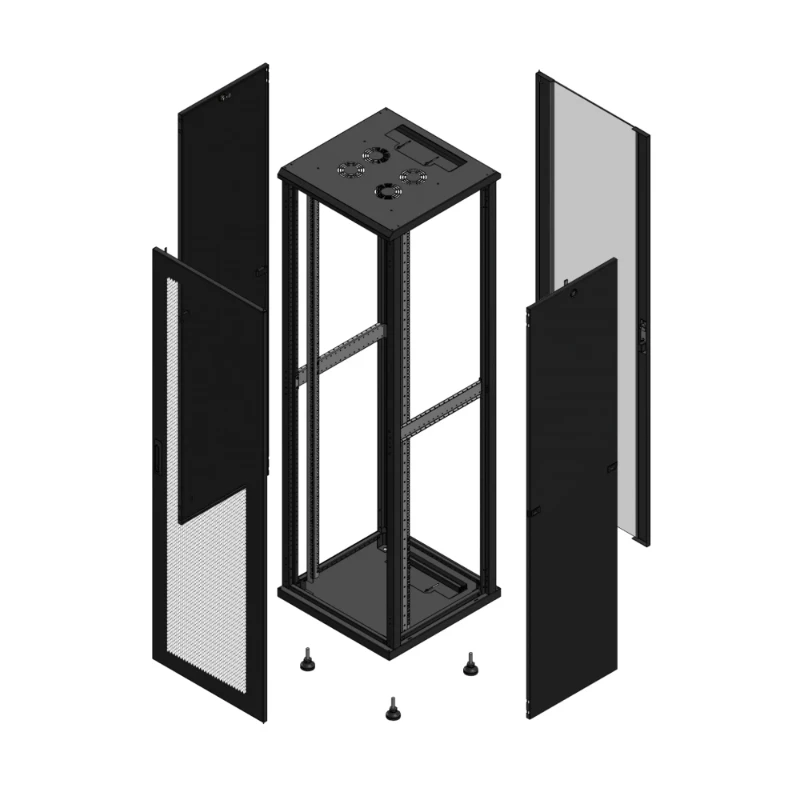 Gigamedia Vloer patchkast AV enkel PER AR enkel VER 19" 42HE 600x600mm Zwart GGM 704266PPSPVS