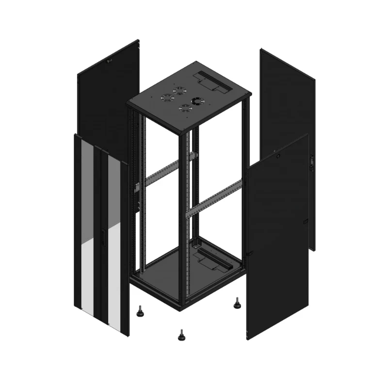 Gigamedia Vloer patchkast AV dubbel VER AR enkel TOL 19" 36HE 600x800mm Zwart GGM 703668PVDPTS