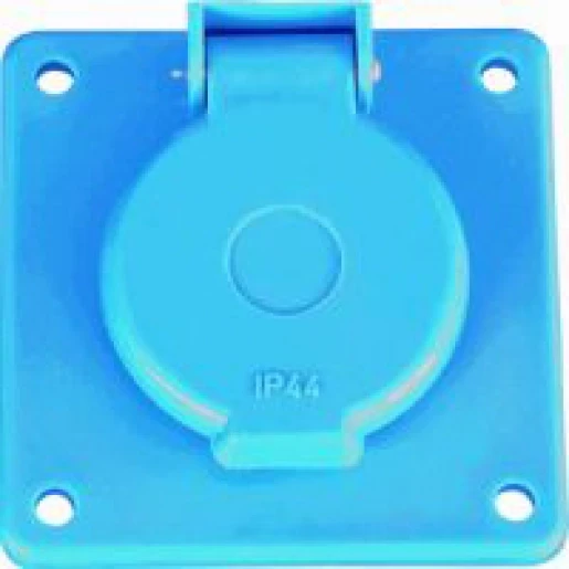 Hateha wandcontactdoos inbouw 1-voudig ra 75 x 75 mm 230V 16A IP44 blauw 10312001