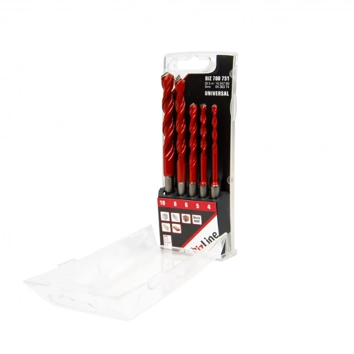 Bizline Gereedschapskoffer met 5 multi-materiaalboren ø 4-10mm 700751
